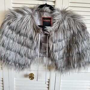 Faux Fur Cropped Shrug Shawl